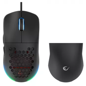 Rampage BLINK žična igralna miška USB, 12800 DPI, RGB, optični senzor, črna