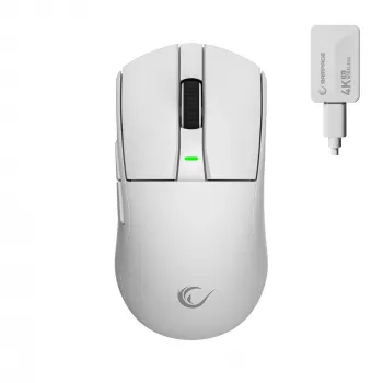 Rampage Zenith Pro brezžična igralna miška 26000 DPI bela + sprejemnik 4KHz PAW3395 BT 5.2