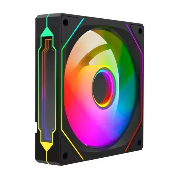 Rampage 120mm 1800RPM ventilator za ohišje Infinite Loop ARGB PWM, črn