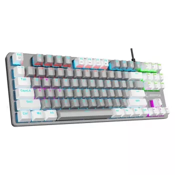 Rampage Snug RGB KRGD Blue mehanska igralna tipkovnica, tenkeyless, sivo-bela