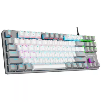 Rampage Snug RGB KRGD Red mehanska igralna tipkovnica, belo-siva, 60% postavitev, žična USB-C
