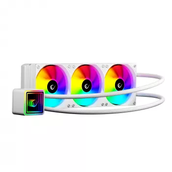 Rampage INFINITE V360 vse-v-enem tekočinski hladilnik za CPU 360mm ARGB, prikaz temperature, bel