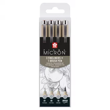 Sakura Pigma Micron set finelinerjev Cool Gray, 4-delni