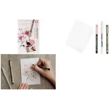 Sakura Cherry Blossom set risalnih peres, črna, 6-delni