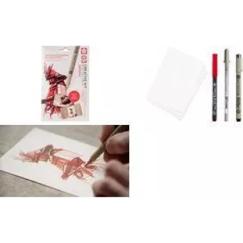 Sakura Samurai set za risanje, črna, 6 peres