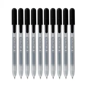 Sakura 9+1 brezplačno Gelly Roll Retractable Classic gel pero prozorno 0,4 mm črno črnilo, paket 10 kosov