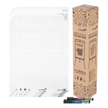 Legamaster Sketch Eco flipchart blok papirja, visoko bel, 5 blokov
