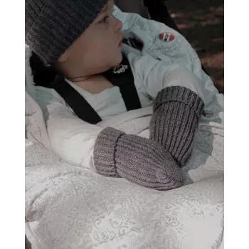 Lodger otroške rokavice 100 % merino volna Graphite Pigeon 0–12 m