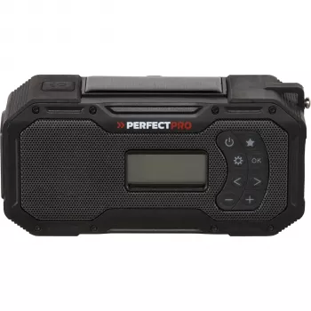 PerfectPro E-100 radijski sprejemnik za primer nesreče s solarno ploščo, ročno ročico, LED svetilko, powerbank, AM/FM, IPX3