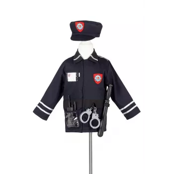 Souza! komplet policijske kostumske opreme s kapo in dodatki za otroke 4-7 let