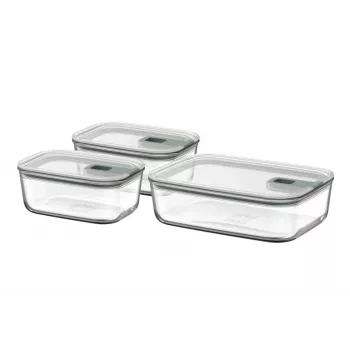 MEPAL EasyClip komplet posod za shranjevanje, Nordic Green, 3-delni (2x 0,7 L, 1x 1,5 L)