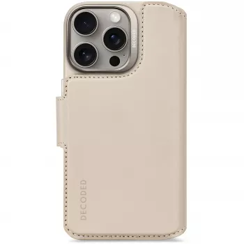 Decoded usnjen snemljiv ovitek z denarnico za iPhone 16 Pro z MagSafe (Clay)