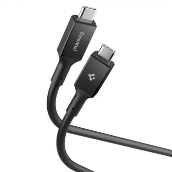 SPIGEN EB10020CC Essential kabel USB-C na USB-C 100W 200cm črn