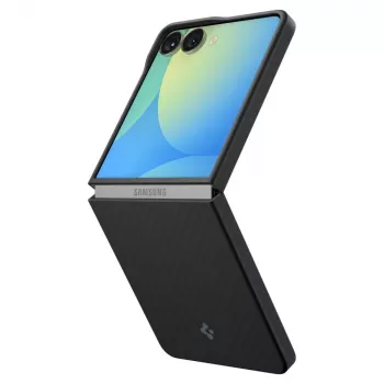 Spigen AirSkin ovitek iz aramida za Samsung Galaxy Z Flip 7, črn