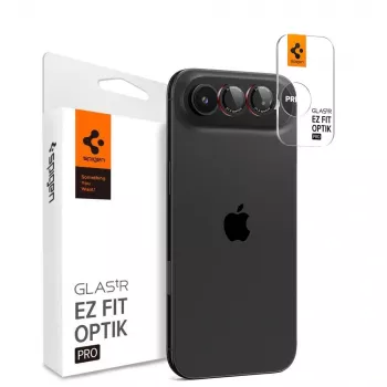 Spigen Optik Pro L-Series Glas.tR EZ Fit zaščita kamere 2 kosa za iPhone Air, črn/rdeč, AGL09864