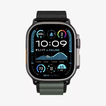 Spigen Rugged Armor Pro WBF1 pašček za Apple Watch 44/45/46/49mm, črno-zelen