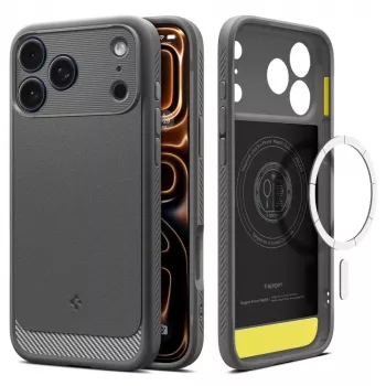 Spigen Rugged Armor Mag MagSafe iPhone 17 Pro ovitek siv