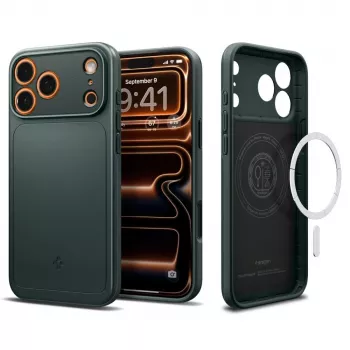 Spigen Thin Fit Mag MagSafe ovitek za iPhone 17 Pro, Abyss Green