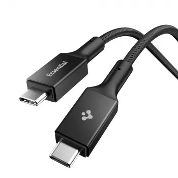 SPIGEN EB10015CC Essential kabel USB-C na USB-C 100W 150cm črn
