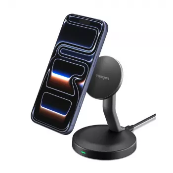 SPIGEN EF151MS Essential magnetni MagSafe brezžični polnilnik 15W črn