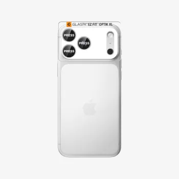 Spigen Optik Pro XL Glass EZ Fit zaščita kamere za iPhone 17 Pro Max, srebrna
