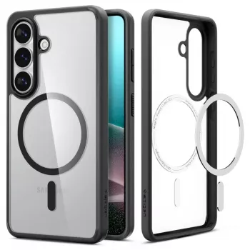 Spigen Ultra Hybrid Mag MagSafe ovitek za Samsung Galaxy S26+, prozoren/črn