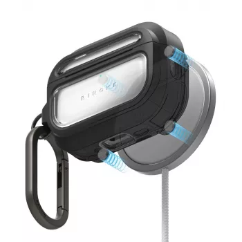 Ringke UX Magnetic ovitek za Apple AirPods Pro 3, združljiv z MagSafe, s karabinom, prozoren