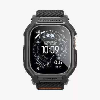 Spigen Rugged Armor & kaljeno steklo Apple Watch Ultra 1 / 2 / 3 (49 mm) mat črna