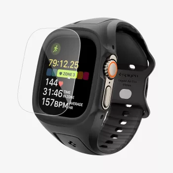 SPIGEN Liquid Air Pro in kaljeno steklo Apple Watch Ultra 1 / 2 / 3 (49 mm) črn