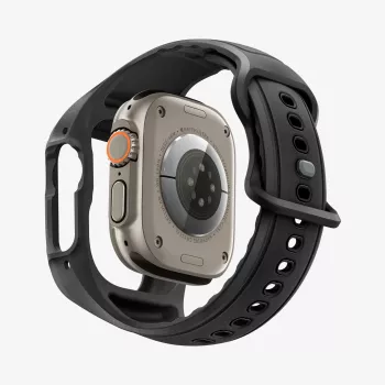 SPIGEN Liquid Air Pro in kaljeno steklo Apple Watch Ultra 1 / 2 / 3 (49 mm) črn