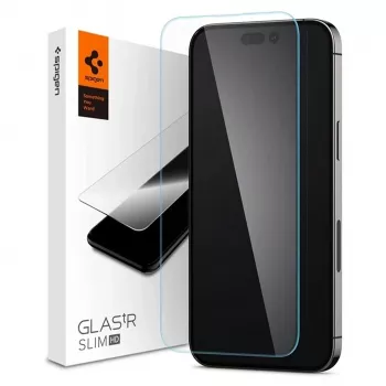 Spigen Glas tR Slim HD zaščitno steklo za zaslon za Apple iPhone 14 Pro Max, kaljeno steklo, trdota 9H, odporno na praske, prozorno, 1 paket