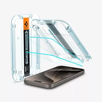 Spigen GLAS.tR EZ FIT 2 paketa kaljeno steklo zaščitno steklo za zaslon za iPhone 15 Pro