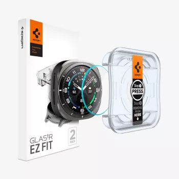 Spigen Glas.tR EZ Fit zaščitna folija iz kaljenega stekla za Samsung Galaxy Watch Ultra (47mm) - 2 kosa - prozorna