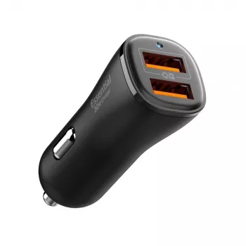 SPIGEN Essential EV302 2-portni avtomobilski polnilnik 30W, črn