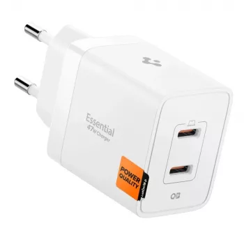 SPIGEN ESSENTIAL EE472EU 2-portni omrežni polnilnik 47W bel