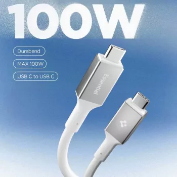 SPIGEN EB10020CC Essential kabel USB-C na USB-C 100W 2m bel