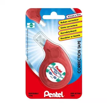 Pentel korekcijski trak XZTN14BW 4,2 mm bel trak prosojno modro/zelen dozirnik za ponovno polnjenje