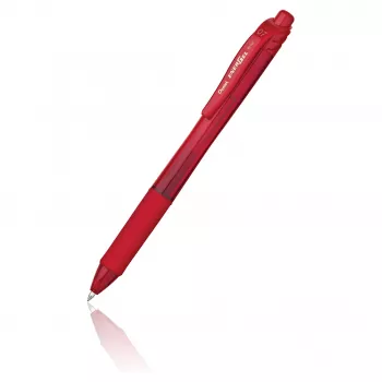 Pentel EnerGel X uvlačljivi gel svinčnik - rdeče črnilo - 0,7 mm - rdeče prosojno ohišje