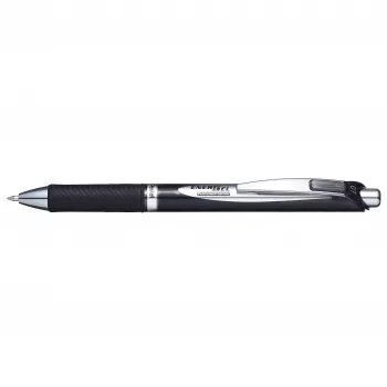 Pentel BLP77-AX kemični svinčnik na gel z uvlačljivo konico - črno črnilo - 0,7 mm - na osnovi pigmenta - črno ohišje - srebrna sponka - škatla