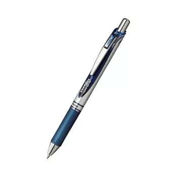 Pentel EnerGel XM kemični svinčnik na gel z uvlačljivo konico - mornarsko modro črnilo - izjemno fina 0,35 mm - mornarsko modro ohišje - srebrna sponka