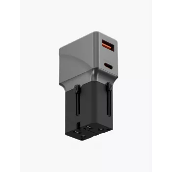 ENERGEA TravelWorld 1A1C 25W univerzalni potovalni adapter gunmetal