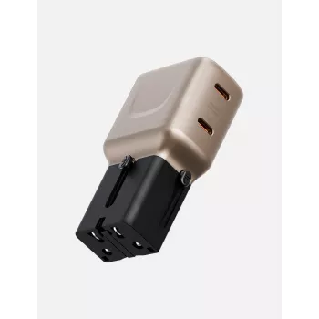 ENERGEA TravelGoAdapter 45 2xUSB-C 45W stenski polnilnik zlato-črn