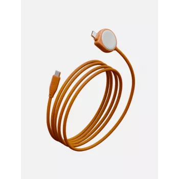 ENERGEA Flow Duo Watch 2-v-1 USB-C na USB-C + polnilnik Apple Watch 480Mbps 60W 1,5m, oranžen