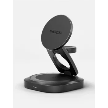 ENERGEA Alumag GYRO 360 vrtljiv Qi2 brezžični polnilnik 25W zložljiv, gunmetal