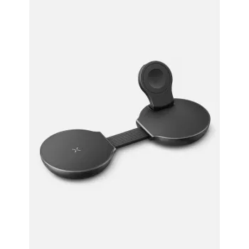 ENERGEA Alumag Trio 2 3-v-1 zložljiva Qi2 brezžična polnilna postaja 25W, gunmetal