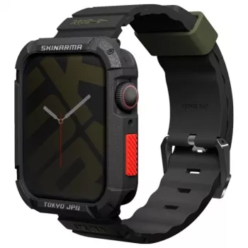 Skinarma Shokku jermen za Apple Watch 45/44/42mm, črn