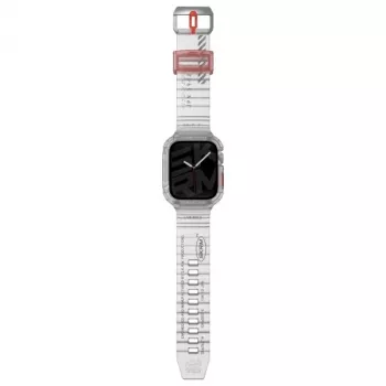 SKINARMA Saido 2-v-1 ovitek in jermen za Apple Watch 45/44mm, prozoren