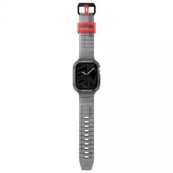 Skinarma Saido 2-v-1 pašček in ovitek za Apple Watch 45/44mm, Smoke