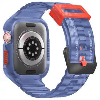 Skinarma Saido 2-v-1 ovitek z integriranim paščkom za Apple Watch 45/44mm temno moder