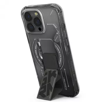 SKINARMA Helio ovitek za iPhone 16 Pro 6,3 inch Magnetic Charging + Grip Stand črn